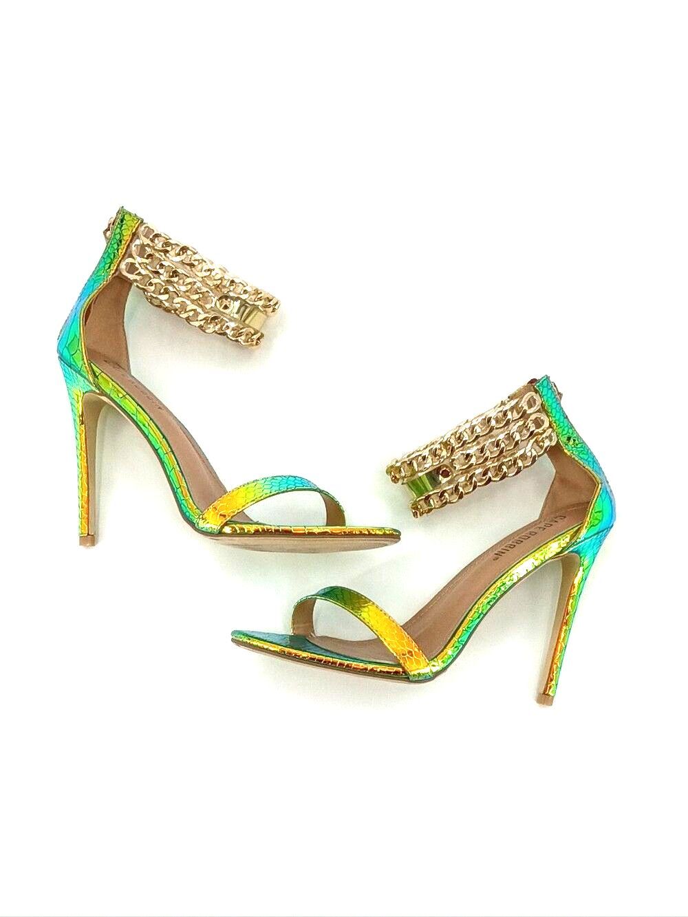 Cape Robbin Mermaidcore Iridescent Snake Print Chain Stiletto Heels Y2K Bratz 8 - Picture 11 of 11